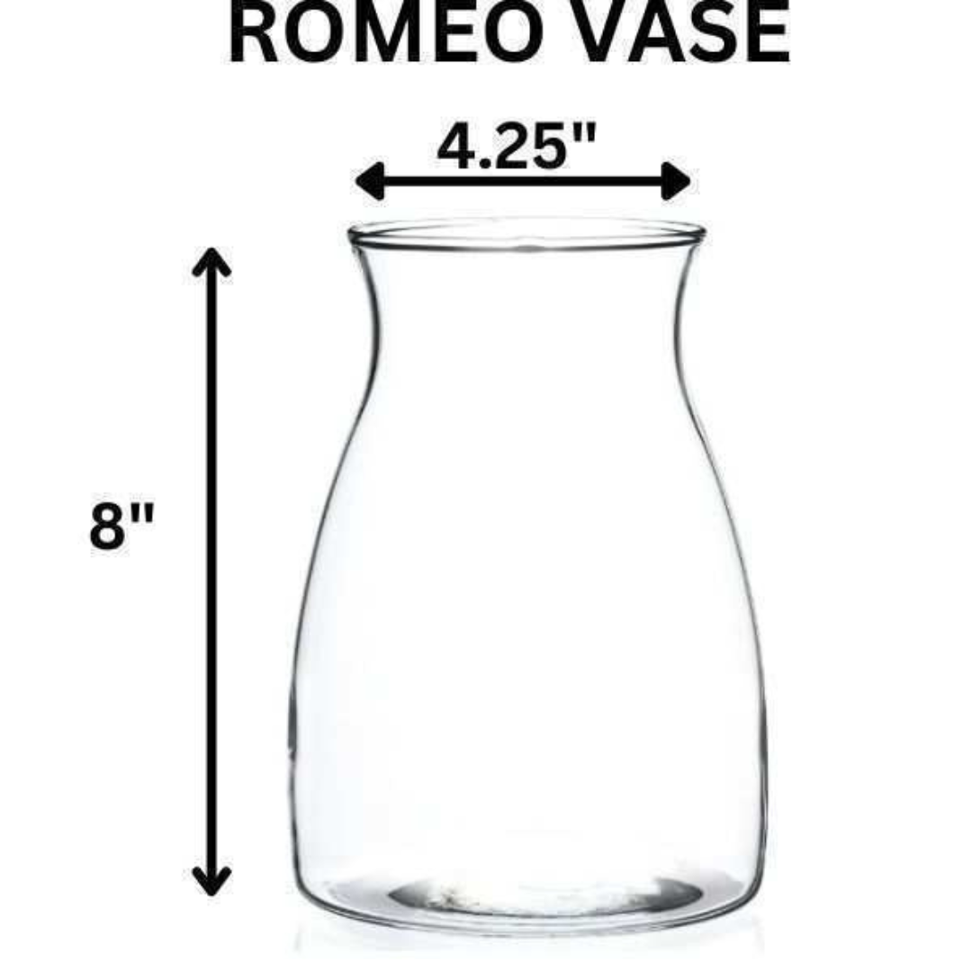 Add-On: Glass Classic Vase for Large Bouquets
Elevate your bouquet with our 4.25 " x 8" glass vase. This elegant vessel is perfect for showcasing large arrangements, adding charm to any space. A beautiful accent for your home or a thoughtful gift, it highlights the natural beauty of your flowers.