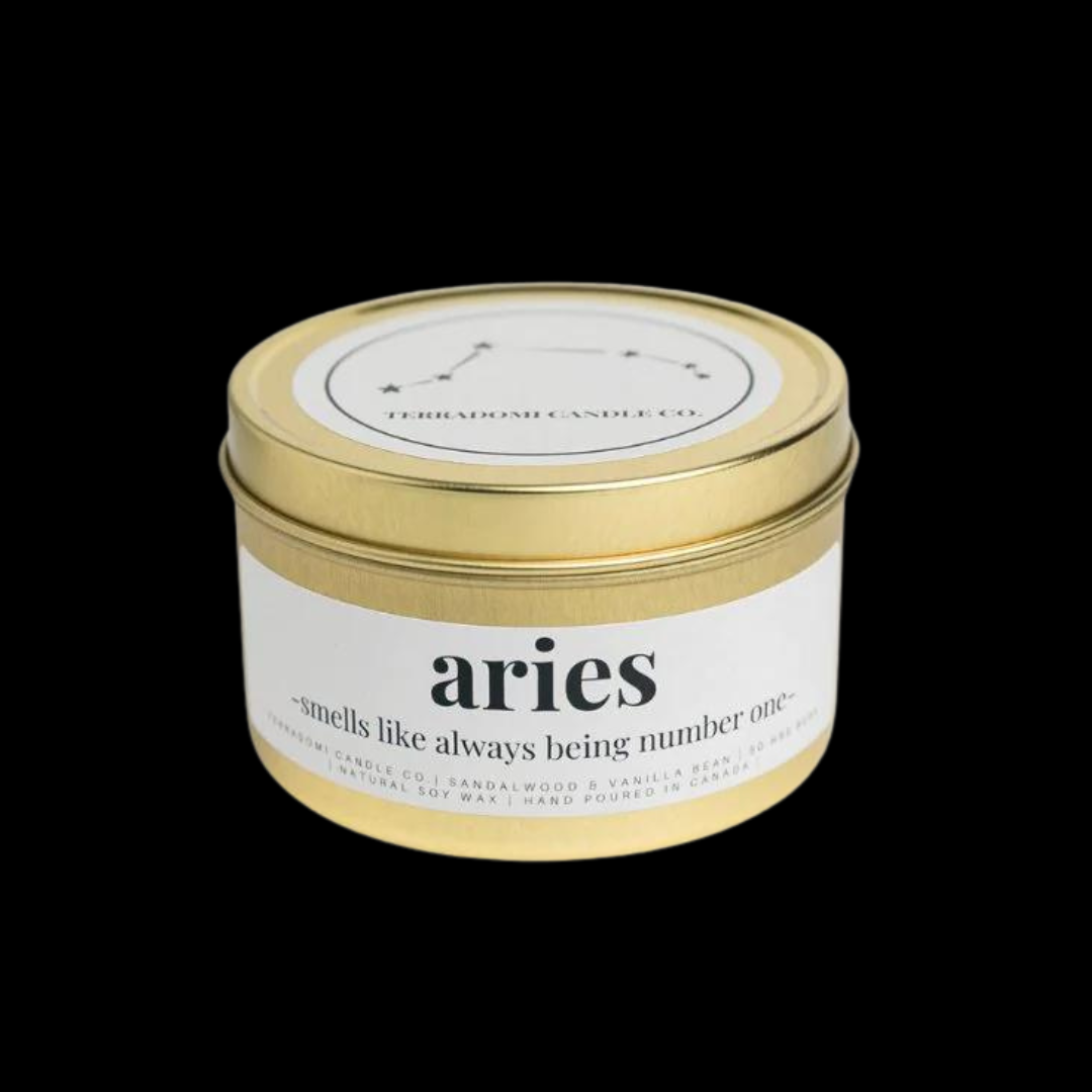"ARIES": Sandalwood + Vanilla Bean  Smells like always being number one
Ignite your inner fire with our Aries Astrology Candle, a perfect blend of sandalwood and vanilla bean. Designed for those born between March 21 and April 19, this candle captures the bold and passionate spirit of Aries. This candle will inspire you to embrace new adventures and always strive to be number one.