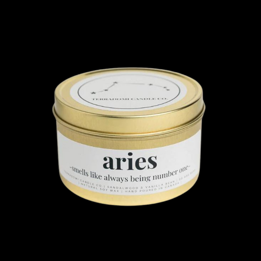 "ARIES": Sandalwood + Vanilla Bean  Smells like always being number one
Ignite your inner fire with our Aries Astrology Candle, a perfect blend of sandalwood and vanilla bean. Designed for those born between March 21 and April 19, this candle captures the bold and passionate spirit of Aries. This candle will inspire you to embrace new adventures and always strive to be number one.