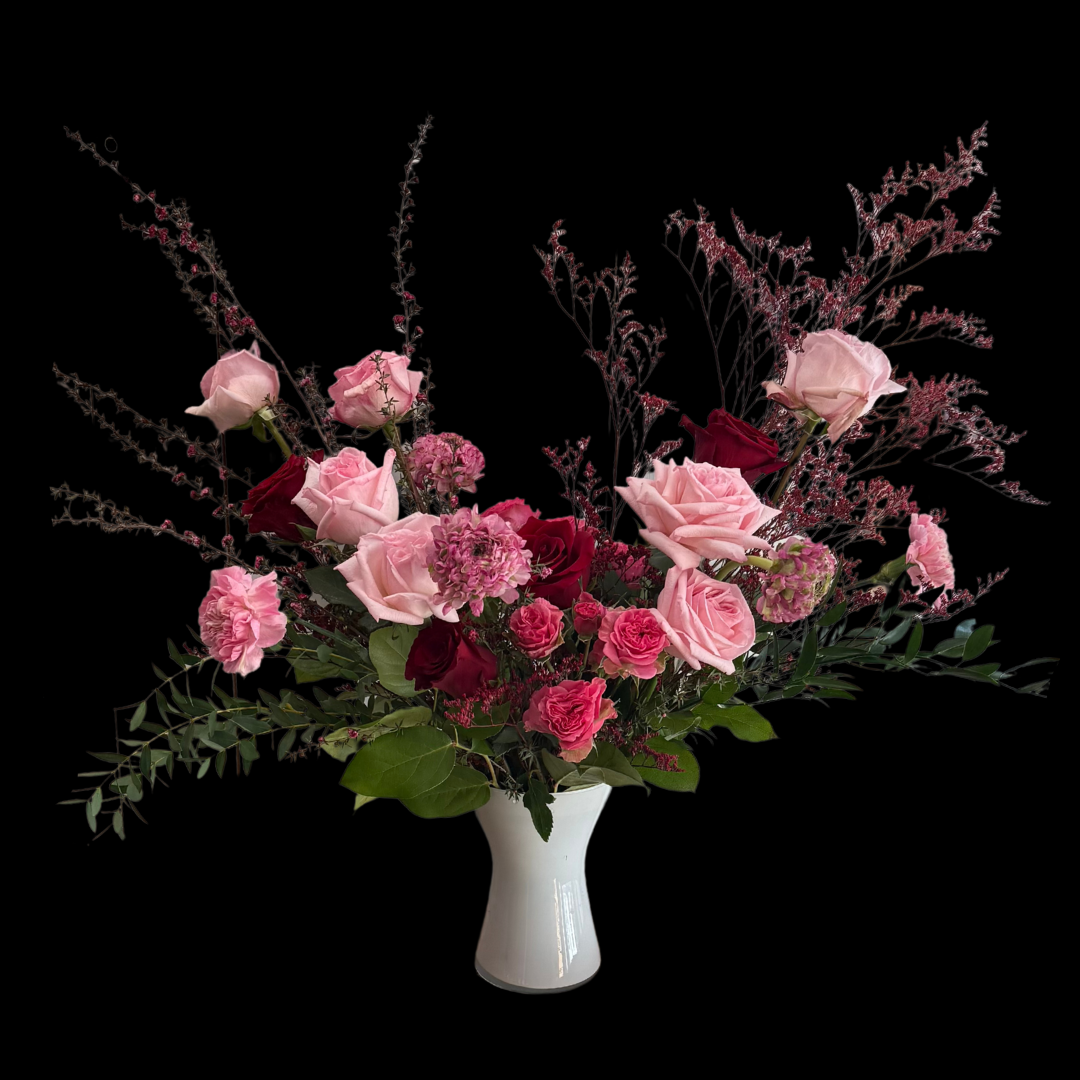 Signature Arrangement & Centrepiece with Vase - In VIEW CART add date & time for pickup or Delivery