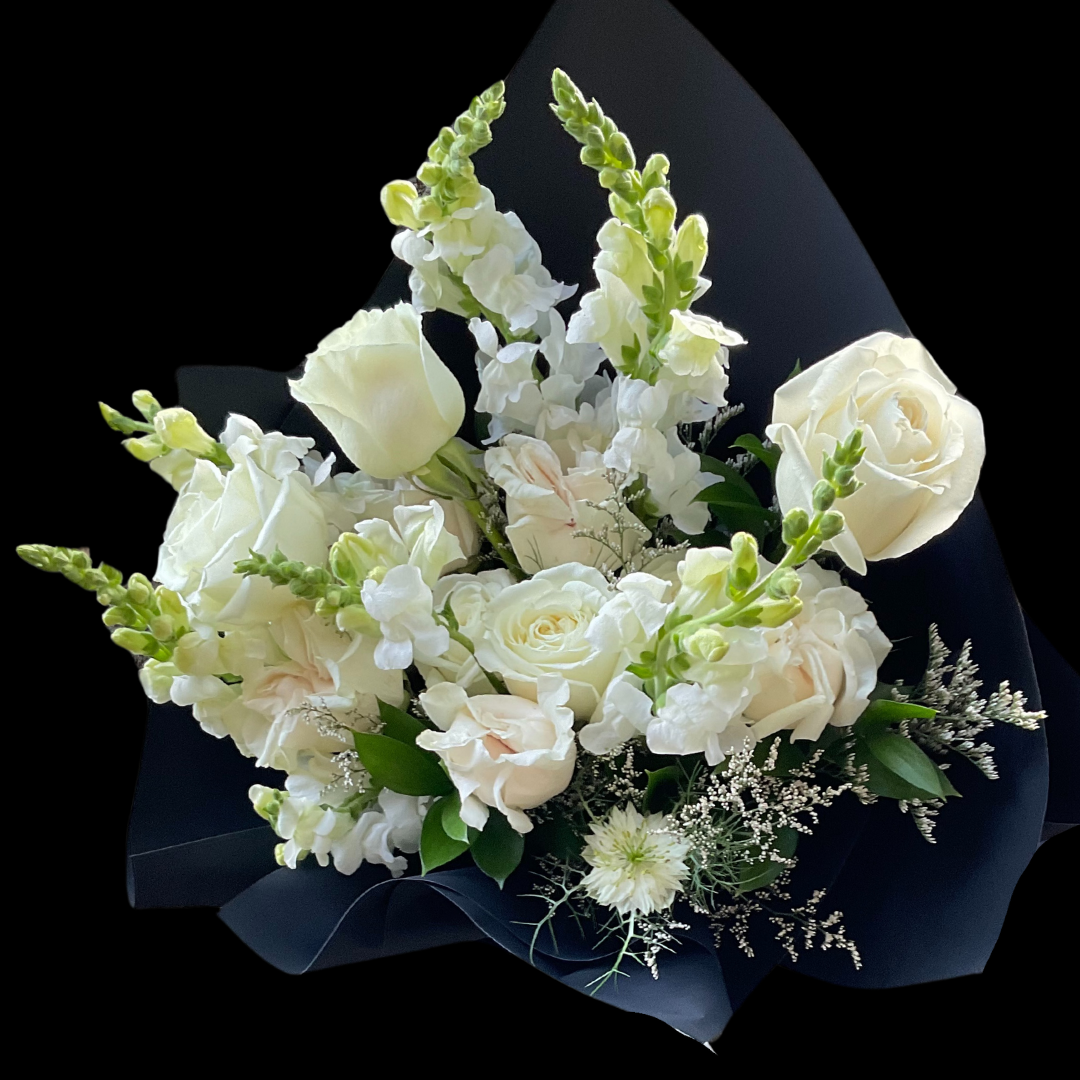 Portland Market: Toronto Florist | Gift & Flower Shop. Freshly arranged bouquets with white snap dragons & roses