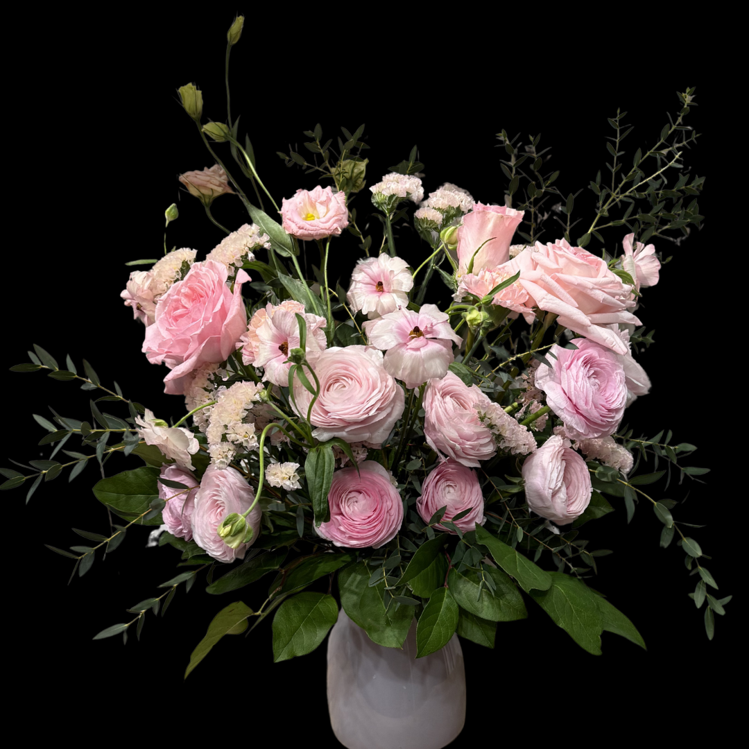 Signature Arrangement & Centrepiece with Vase -  In VIEW CART add date & time for pickup or Delivery