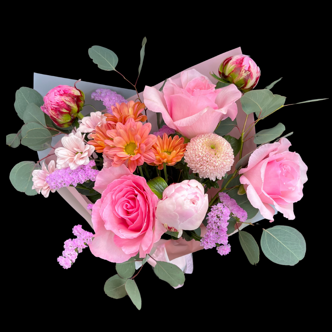 Luxury peony bouquet with seasonal blooms, hand-tied by Toronto florist, available for same day pick up.