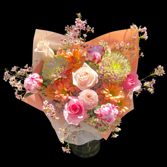 Luxury peony bouquet with seasonal blooms, hand-tied by Toronto florist, available for same day pick up. Portland Market Flowers Store