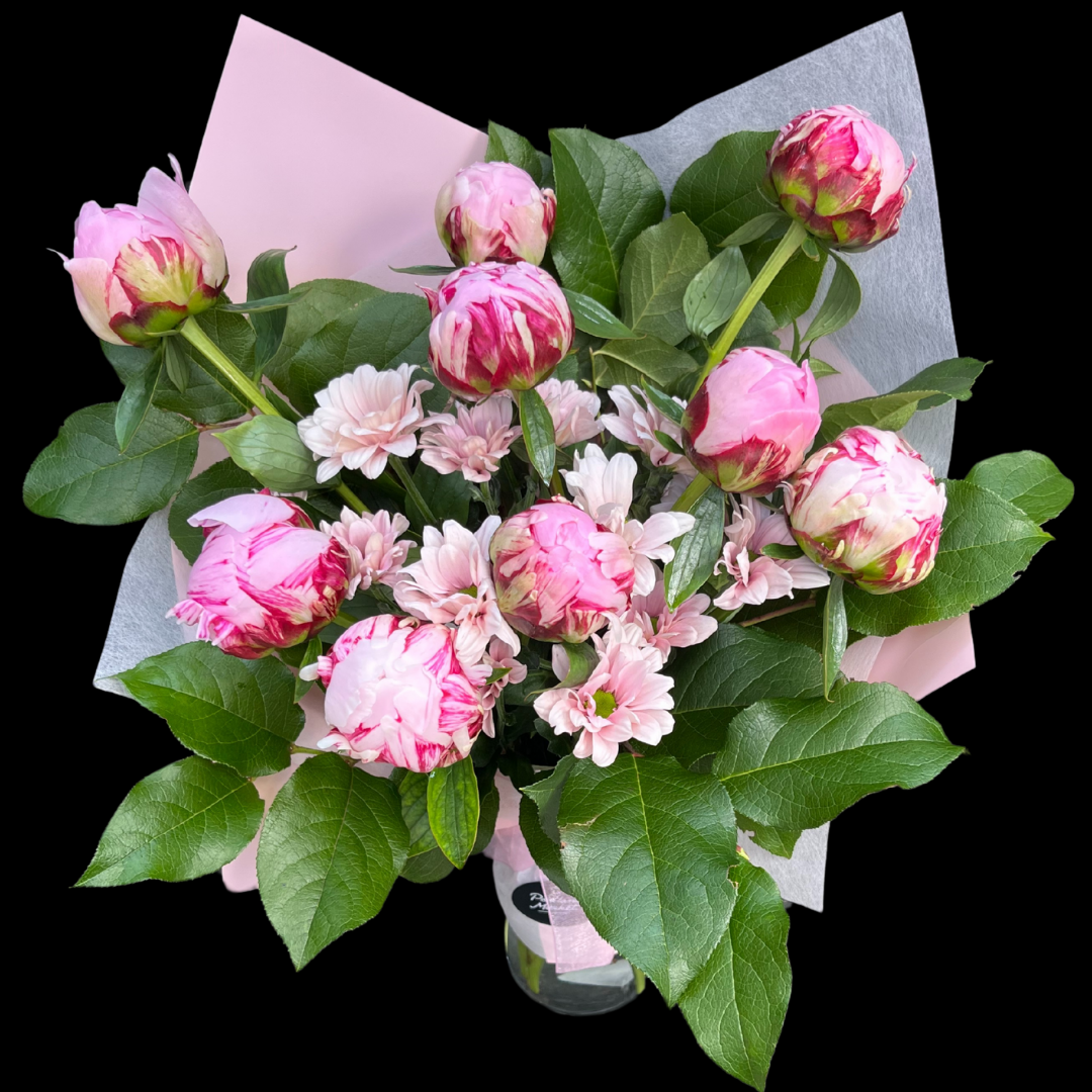 Luxury peony bouquet with seasonal blooms, hand-tied by Toronto florist, available for same day pick up.
