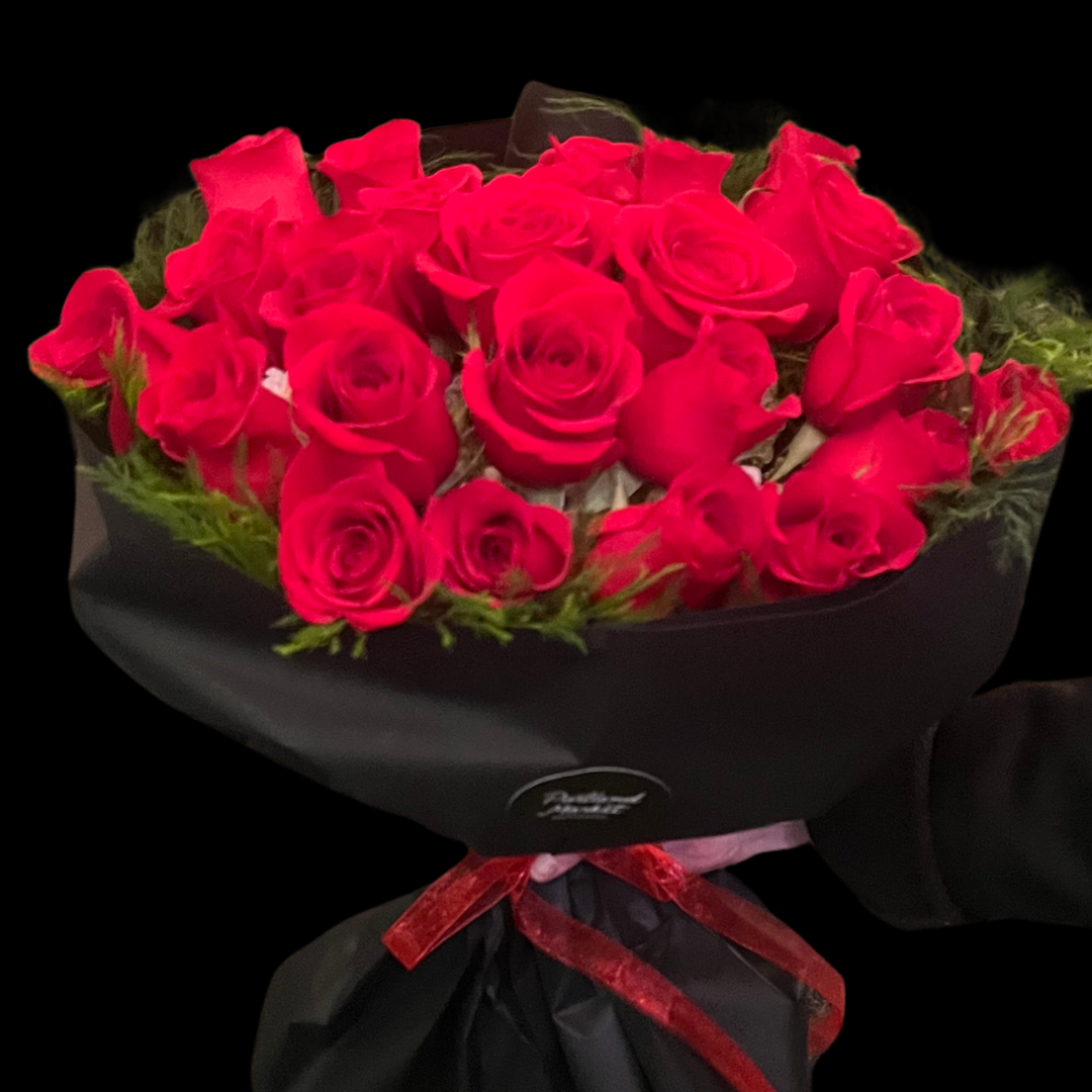 Valentine's Day - Luxury Red roses with greenery– an elegant arrangement of fresh flowers, perfect for Valentine's Day, Anniversaries, Birthdays, Mother's Day as well as any romantic occasion. Ideal for those seeking Downtown Toronto Florist-Portland Market- King West  District is a luxury flower shop with Bespoke bouquets and arrangements, classic centerpieces or premium arrangements are timeless floral gifts.