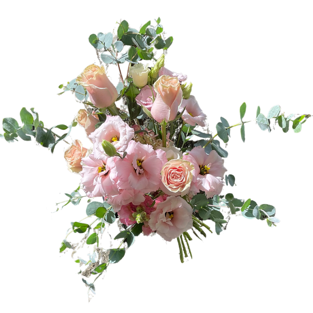 Baby Pink rose with Lisianthus and eucalyptus at Portlandmarket.ca- Toronto's best florist- Toronto flower shop - Toronto gift shop