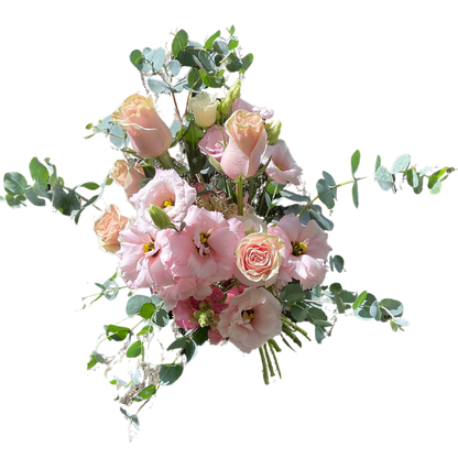 Baby Pink rose with Lisianthus and eucalyptus at Portlandmarket.ca- Toronto's best florist- Toronto flower shop - Toronto gift shop