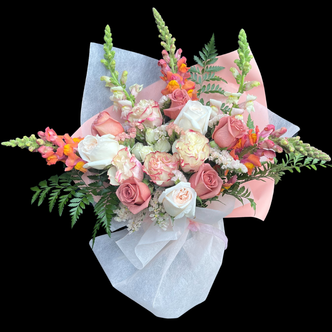 Luxury assortment of roses - Luxury bouquet with seasonal fillers. Hand-tied flower arrangement wrapped in special floral paper with ribbon. Perfect for Mother’s Day, birthdays, anniversaries, weddings, romantic gifts, and special occasions. Fresh premium roses from Toronto florist. 