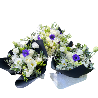 Portland Market: Toronto Florist | Gift & flower Shop. bridemaids' bouquets - Playa blanca roses, Lisianthus and spray roses.